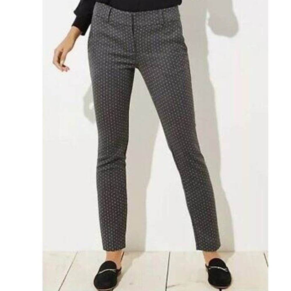 LOFT Marisa Skinny Ankle Pant Gray Dot